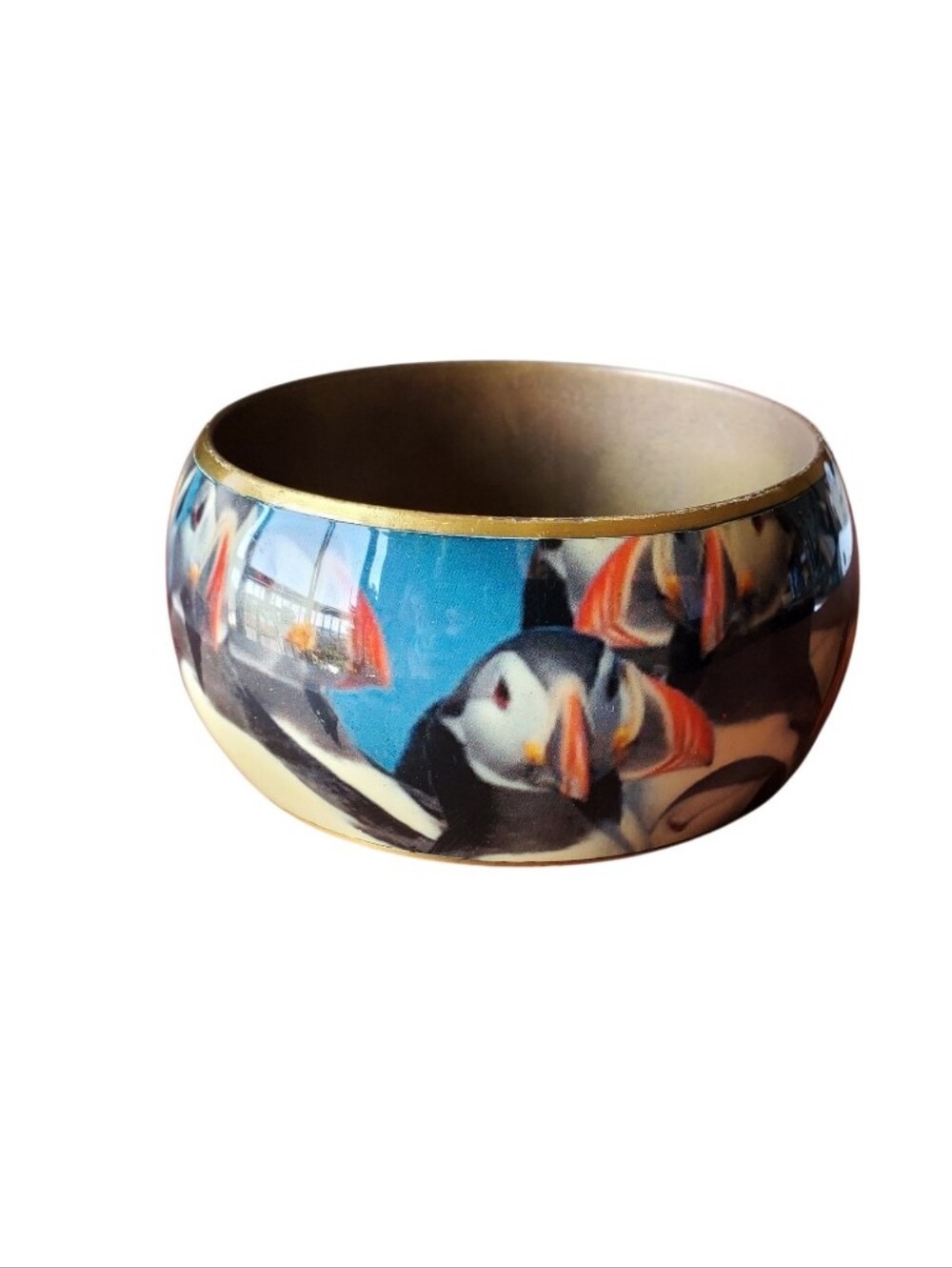 Vtg.Brass Puffins Bangle